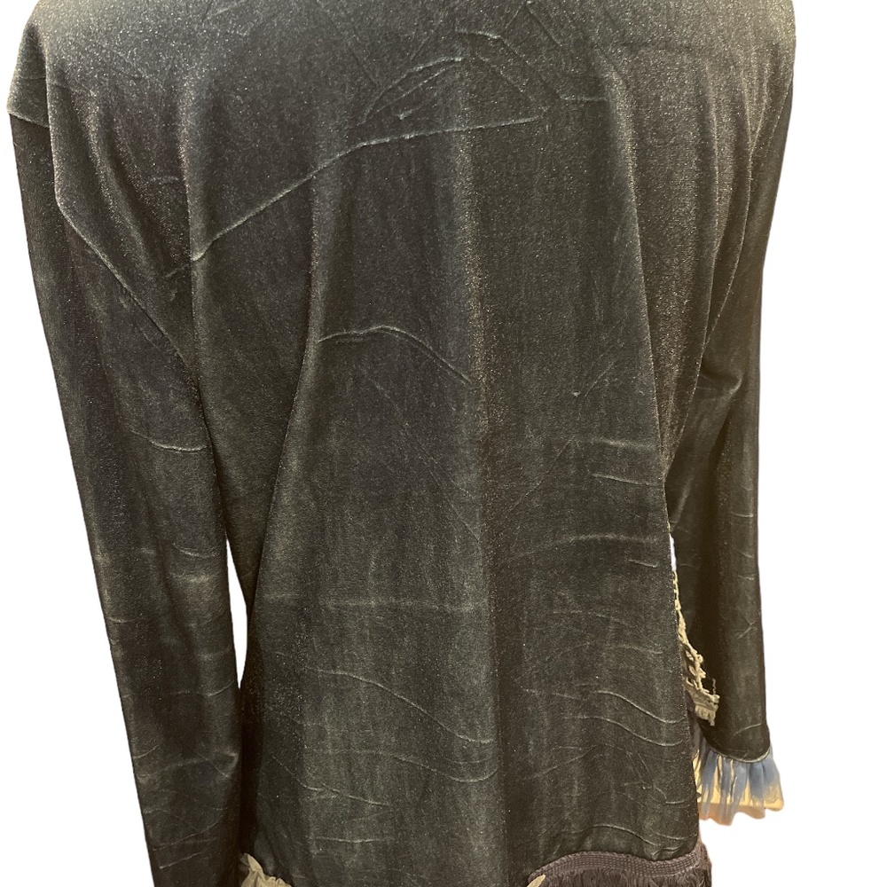 NEW Ursime Vintage Boho Velvet Patchwork Bowknot Long Sleeve Jacket M - Picture 5 of 10